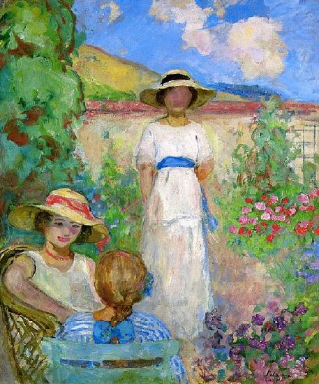 Three Girls in a Garden, Lebasque, Henri